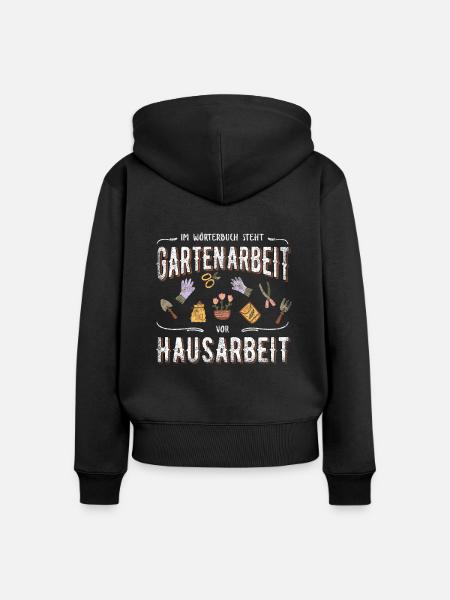 Gartenarbeit Wörterbuch Garten Gärtner - Frauen Premium Bio Zip Hoodie - Schwarz