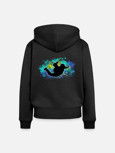 Fallschirmspringer Fallschirmsprung Skydive - Frauen Premium Bio Zip Hoodie - Schwarz
