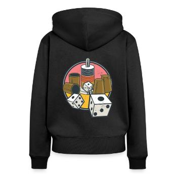 Schocken Würfelspiel Trinkspiel Kneipe - Frauen Premium Bio Zip Hoodie - Schwarz - Hinten - Julia (174cm)