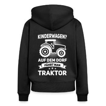 Landwirtschaft Nachwuchs Landwirt Kinder Traktor - Frauen Premium Bio Zip Hoodie - Schwarz - Hinten - Julia (174cm)