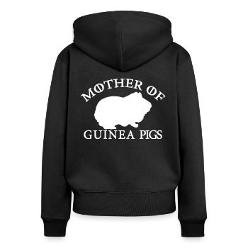 Meerschweinchen - Frauen Premium Bio Zip Hoodie - Schwarz - Hinten - Julia (174cm)