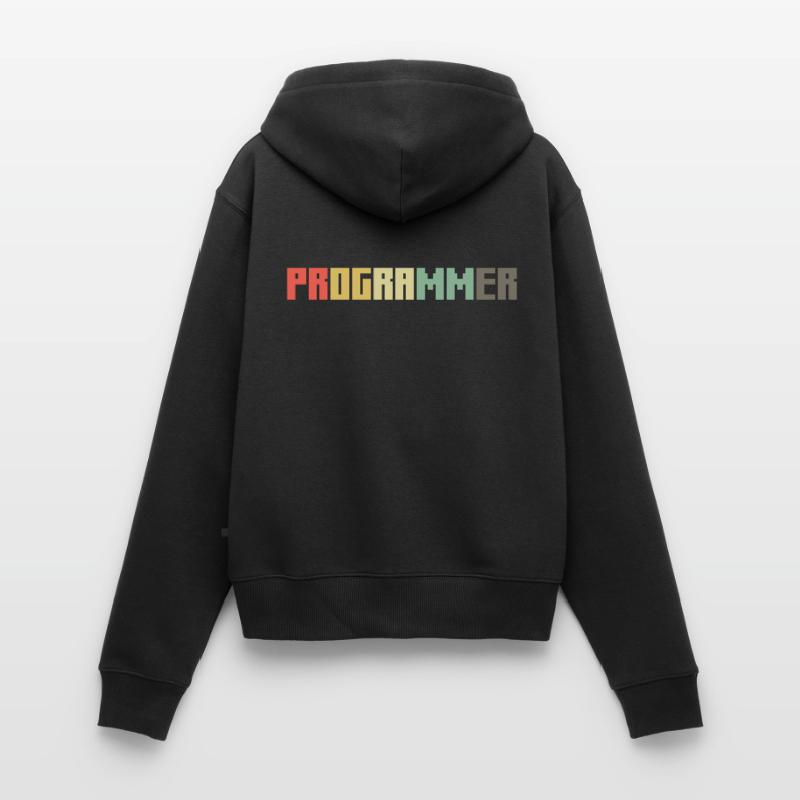 Vintage Programmer Coder Retro Developer Nerd Women's Premium Organic Zip Hoodie