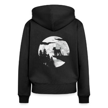 Airedale Terrier Hund - Frauen Premium Bio Zip Hoodie - Schwarz - Hinten - Julia (174cm)