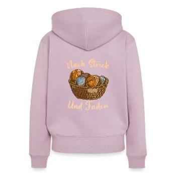 Stricken - Frauen Premium Bio Zip Hoodie - Altrosa - Hinten - Julia (174cm)