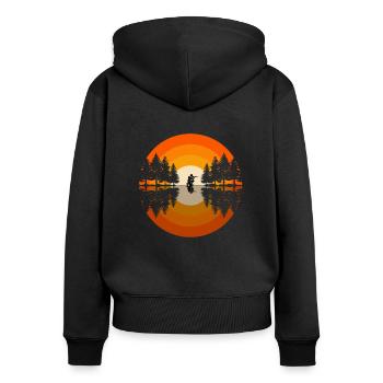 Airsoft - Sweat à capuche zippé Premium bio Femme - noir - Dos - Julia (174cm)