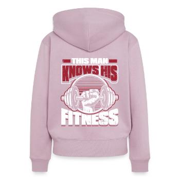 Fitness Training Gym Workout Weights - Women's Premium Organic Zip Hoodie - dusky pink - Back - Julia (174cm)
