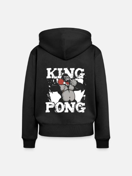 Tischtennis Ping Pong - Frauen Premium Bio Zip Hoodie - Schwarz