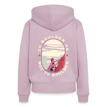 Bouldern - Frauen Premium Bio Zip Hoodie - Altrosa - Hinten - Julia (174cm)