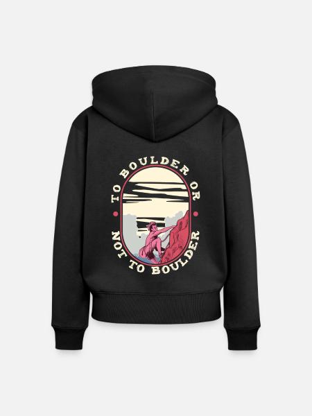 Bouldern - Frauen Premium Bio Zip Hoodie - Schwarz