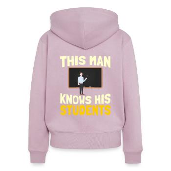Teacher School School Teacher Pedagogue - Women's Premium Organic Zip Hoodie - dusky pink - Back - Julia (174cm)