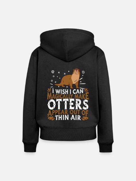 Otter - Frauen Premium Bio Zip Hoodie - Schwarz
