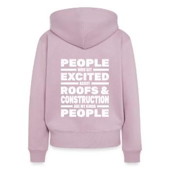 Dachdecker Dach Dachdeckerei Handwerker - Frauen Premium Bio Zip Hoodie - Altrosa - Hinten - Julia (174cm)