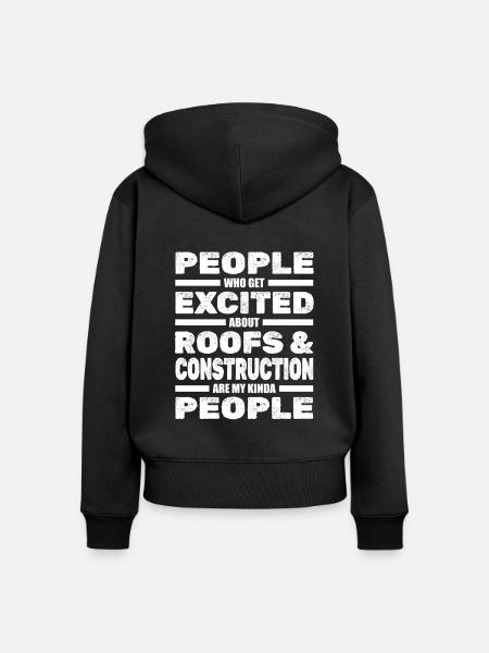 Dachdecker Dach Dachdeckerei Handwerker - Frauen Premium Bio Zip Hoodie - Schwarz