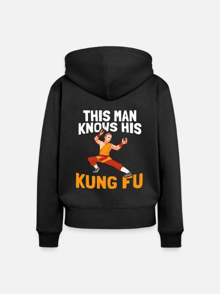 Kung Fu - Frauen Premium Bio Zip Hoodie - Schwarz