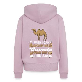 Les chameaux piétinent le dromadaire animal - Sweat à capuche zippé Premium bio Femme - rose poudré - Dos - Julia (174cm)
