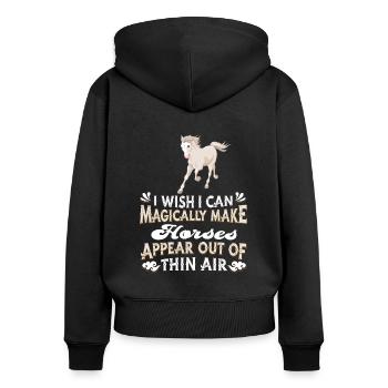 Cavalier Équitation Équitation - Sweat à capuche zippé Premium bio Femme - noir - Dos - Julia (174cm)