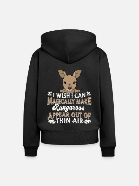 Känguru - Frauen Premium Bio Zip Hoodie - Schwarz