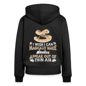 Serpent - Sweat à capuche zippé Premium bio Femme - noir - Dos - Julia (174cm)