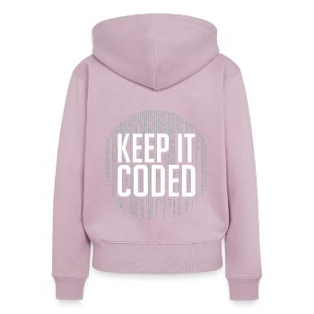 Programmer Coder Software Developer - Women's Premium Organic Zip Hoodie - dusky pink - Back - Julia (174cm)
