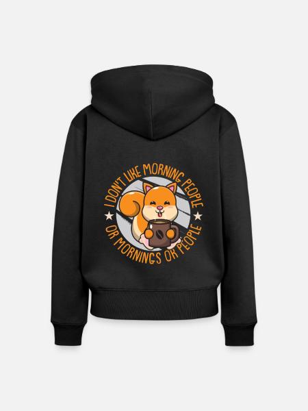 Eichhörnchen - Frauen Premium Bio Zip Hoodie - Schwarz