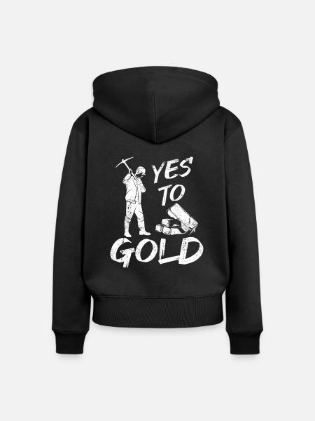 Goldbergbau Goldmine - Frauen Premium Bio Zip Hoodie - Schwarz