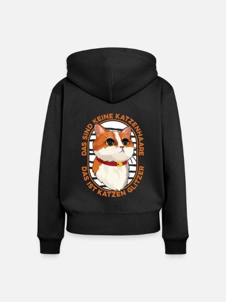 Katze Mietzekatze Hauskatze - Frauen Premium Bio Zip Hoodie - Schwarz