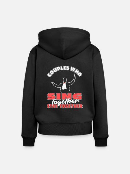 Chorleiter Paar - Frauen Premium Bio Zip Hoodie - Schwarz
