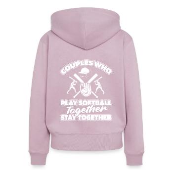 Paire de balle molle - Sweat à capuche zippé Premium bio Femme - rose poudré - Dos - Julia (174cm)