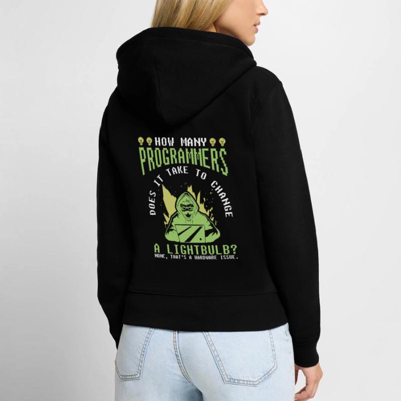 Développeur Coder Programmeur Drôle Sweat à capuche zippé Premium bio Femme