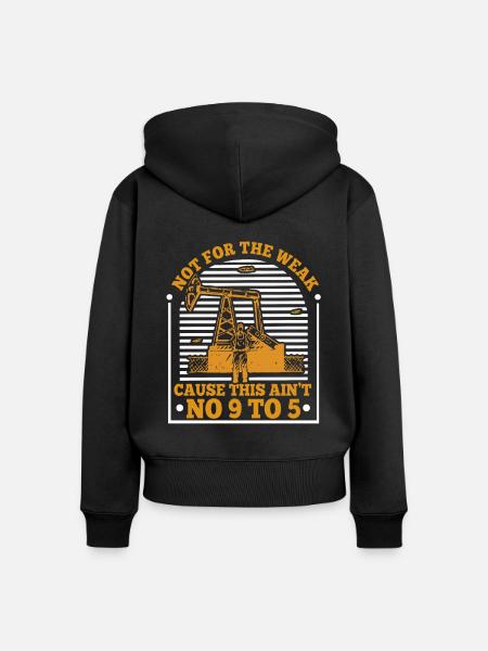 Ölfeld Bohrinsel Komisch - Frauen Premium Bio Zip Hoodie - Schwarz