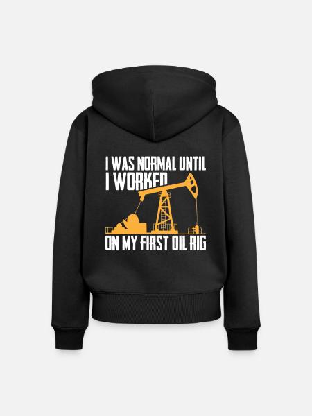 Ölfeld Bohrinsel Sarkastisch - Frauen Premium Bio Zip Hoodie - Schwarz