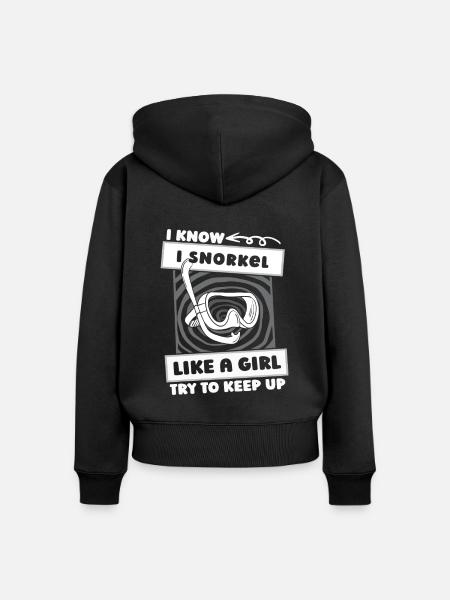Schnorcheln Mädchen - Frauen Premium Bio Zip Hoodie - Schwarz