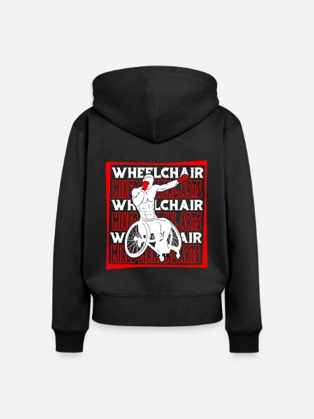 Mixed Martial Arts Rollstuhl - Frauen Premium Bio Zip Hoodie - Schwarz