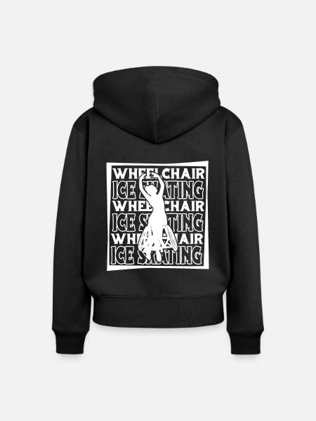 Schlittschuhlaufen Rollstuhl - Frauen Premium Bio Zip Hoodie - Schwarz