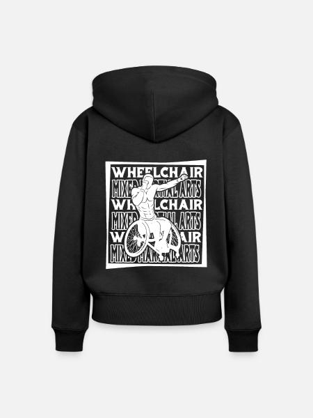 Mixed Martial Arts Rollstuhl - Frauen Premium Bio Zip Hoodie - Schwarz