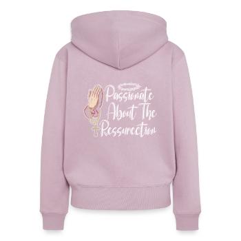 Christ Christianity Resurrection - Women's Premium Organic Zip Hoodie - dusky pink - Back - Julia (174cm)