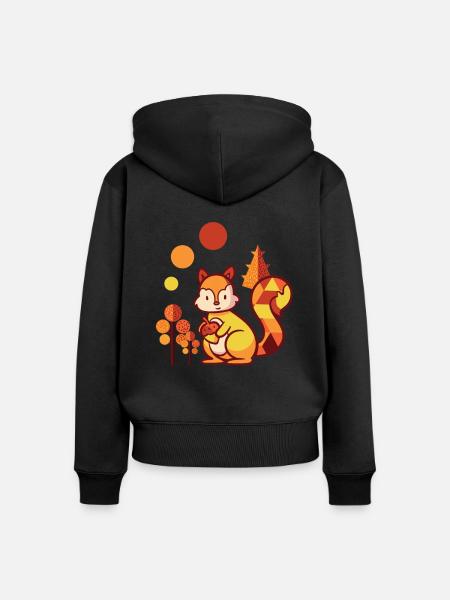 Eichhörnchen - Frauen Premium Bio Zip Hoodie - Schwarz