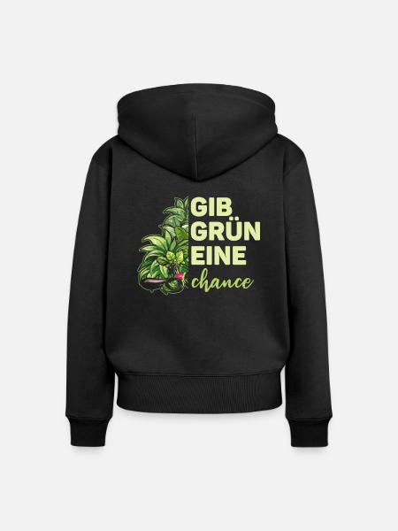 Hobbygärtner Garten Chance - Frauen Premium Bio Zip Hoodie - Schwarz