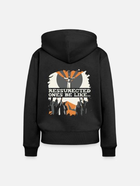 Christ Christentum Auferstehung - Frauen Premium Bio Zip Hoodie - Schwarz