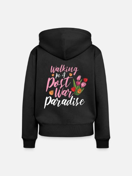 Tulpen Paradies Tulpen - Frauen Premium Bio Zip Hoodie - Schwarz