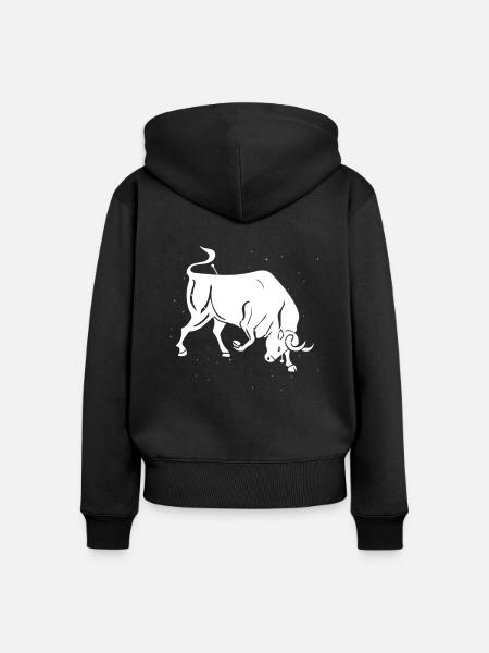 Sternzeichen Stier Symbol - Frauen Premium Bio Zip Hoodie - Schwarz