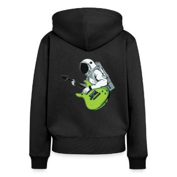 E Guitare Guitare Electrique - Sweat à capuche zippé Premium bio Femme - noir - Dos - Julia (174cm)