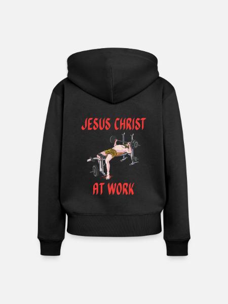 Christ Christentum Trainieren - Frauen Premium Bio Zip Hoodie - Schwarz