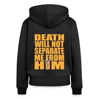Christ Christentum - Frauen Premium Bio Zip Hoodie - Schwarz - Hinten - Julia (174cm)