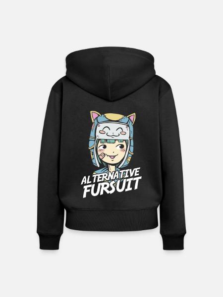 Furry Fandom Fursuits Niedlich - Frauen Premium Bio Zip Hoodie - Schwarz