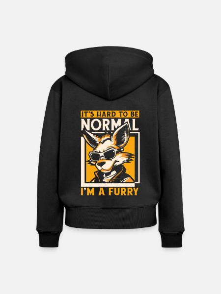 Furry Fandom Fursuits Witzig - Frauen Premium Bio Zip Hoodie - Schwarz