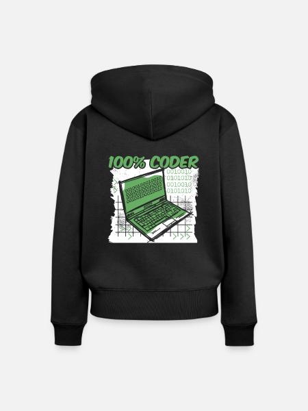 Entwickler Coder Programmierer - Frauen Premium Bio Zip Hoodie - Schwarz