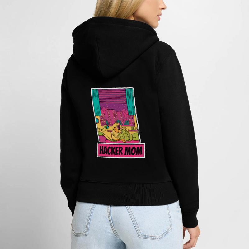 Développeur Coder Programmeur Mère Sweat à capuche zippé Premium bio Femme