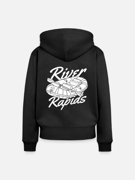 Rafting Wildwasser Rafting - Frauen Premium Bio Zip Hoodie - Schwarz