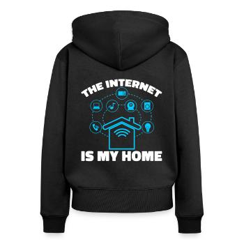 Web Entwickler Webdeveloper Cool - Frauen Premium Bio Zip Hoodie - Schwarz - Hinten - Julia (174cm)